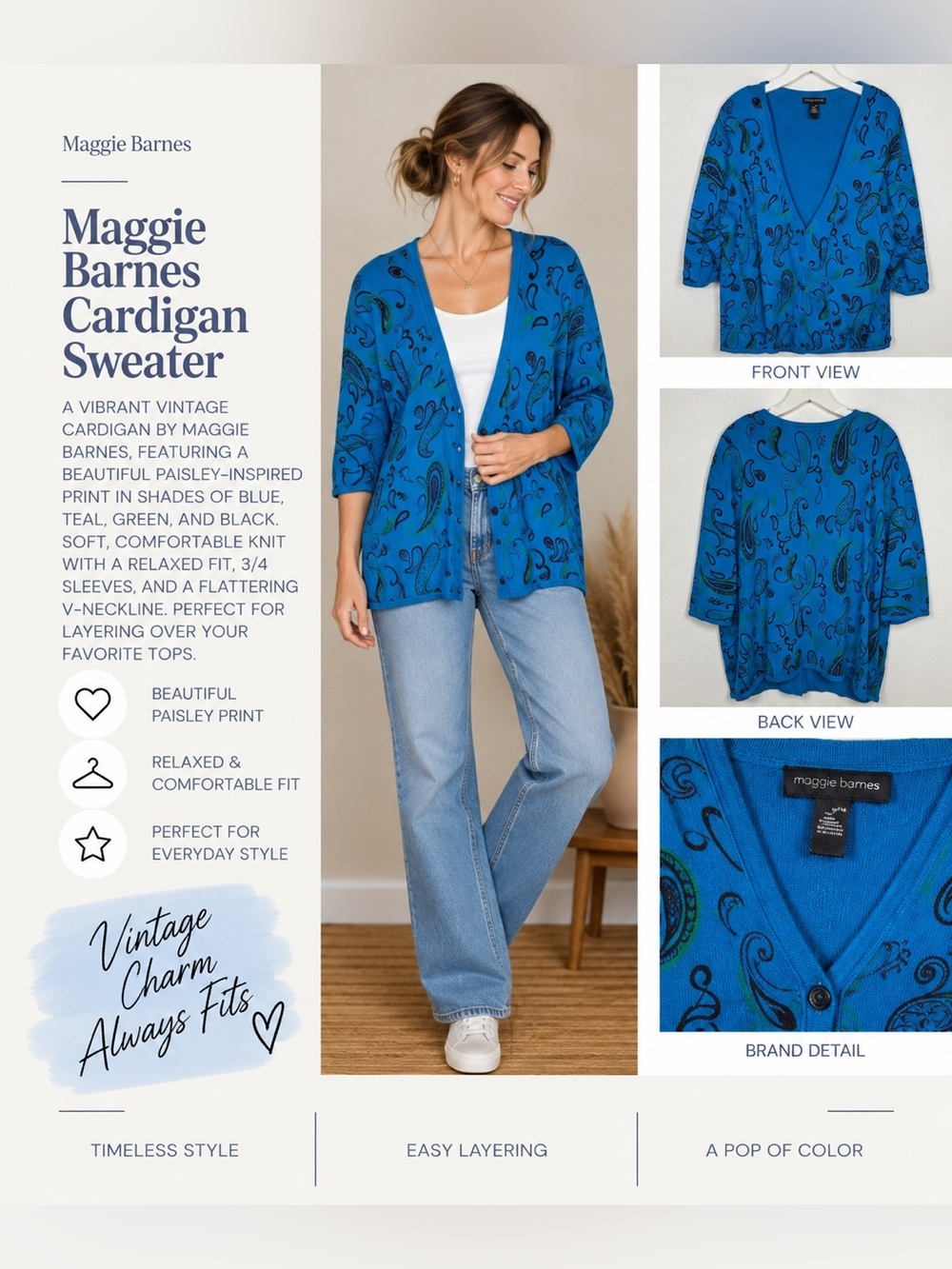 Maggie Barnes Cardigan Sweater